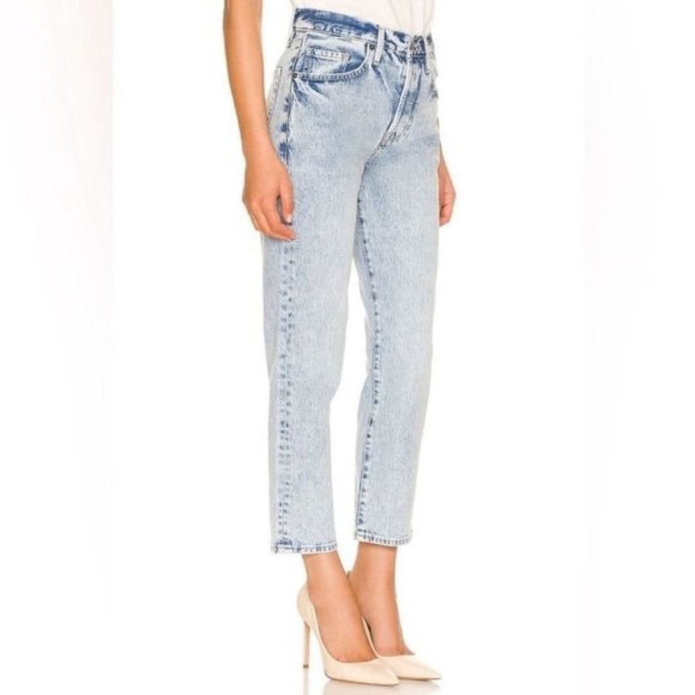 🆕 FRAME Le Original High Rise Straight Leg Button Fly Jeans Richlake Blue Sz 24 - Picture 7 of 15